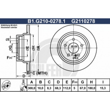 B1.G210-0278.1 GALFER Тормозной диск