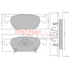 1170594 METZGER Комплект тормозных колодок, дисковый тормоз