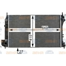 8MK 376 700-441 HELLA Радиатор, охлаждение двигателя