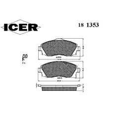 181353 ICER Комплект тормозных колодок, дисковый тормоз