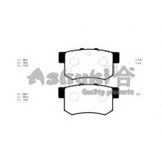 H026-22J ASHUKI Комплект тормозных колодок, дисковый тормоз