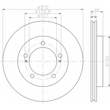 8DD 355 112-991 HELLA Тормозной диск