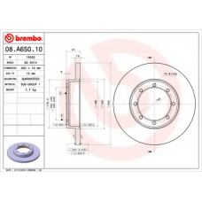 08.A650.10 BREMBO Тормозной диск