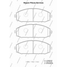 N360N73 NPS Комплект тормозных колодок, дисковый тормоз