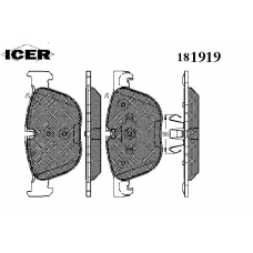 181919 ICER Комплект тормозных колодок, дисковый тормоз