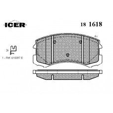 181618 ICER Комплект тормозных колодок, дисковый тормоз