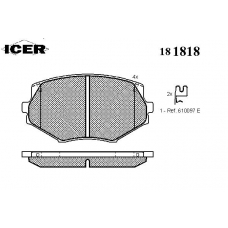 181818 ICER Комплект тормозных колодок, дисковый тормоз
