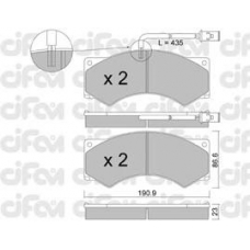822-579-1 CIFAM Комплект тормозных колодок, дисковый тормоз