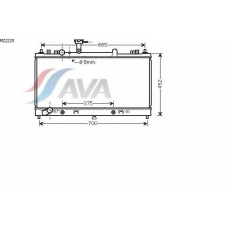 MZ2225 AVA Радиатор, охлаждение двигателя