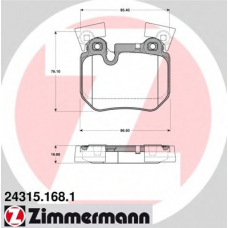 24315.168.1 ZIMMERMANN Комплект тормозных колодок, дисковый тормоз