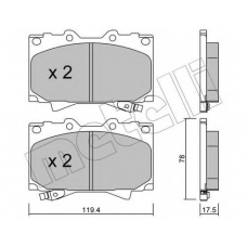 22-0452-0 METELLI Комплект тормозных колодок, дисковый тормоз