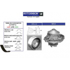 KH 37WP23 HUTCHINSON Водяной насос + комплект зубчатого ремня