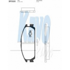 BP-2020 KAVO PARTS Комплект тормозных колодок, дисковый тормоз