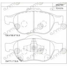 KD2784 ASIMCO Комплект тормозных колодок, дисковый тормоз