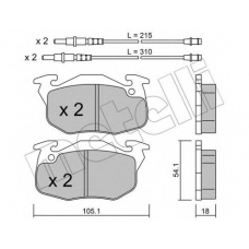 22-0037-4 METELLI Комплект тормозных колодок, дисковый тормоз