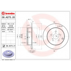 08.A273.21 BREMBO Тормозной диск