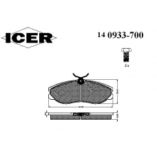 140933-700 ICER Комплект тормозных колодок, дисковый тормоз