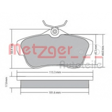1170192 METZGER Комплект тормозных колодок, дисковый тормоз