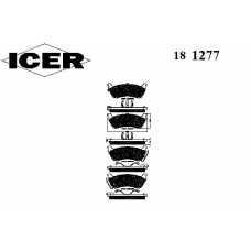 181277 ICER Комплект тормозных колодок, дисковый тормоз