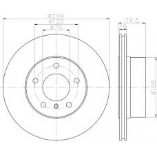 8DD 355 112-662 HELLA PAGID Тормозной диск