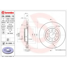 09.9366.10 BREMBO Тормозной диск