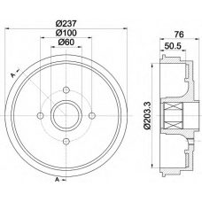 8DT 355 300-971 HELLA Тормозной барабан