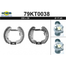 79KT0038 ICER Комплект тормозных колодок