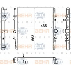 8MK 376 767-131 HELLA Радиатор, охлаждение двигателя