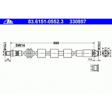 83.6151-0552.3 ATE Тормозной шланг