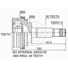 OJ-0226 InterParts Шарнирный комплект, приводной вал