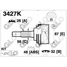 3427K GLO Шарнирный комплект, приводной вал