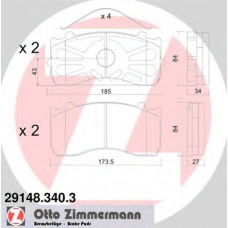 29148.340.3 ZIMMERMANN Комплект тормозных колодок, дисковый тормоз