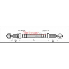 4112103 METZGER Тормозной шланг