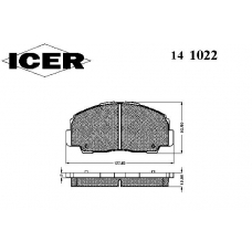 141022 ICER Комплект тормозных колодок, дисковый тормоз