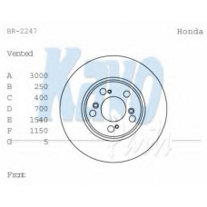 BR-2247 KAVO PARTS Тормозной диск