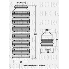 BPK7002 BORG & BECK Пылезащитный комплект, амортизатор