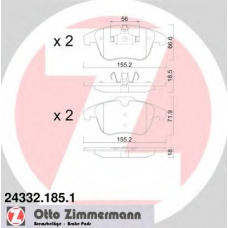 24332.185.1 ZIMMERMANN Комплект тормозных колодок, дисковый тормоз