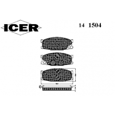 141504 ICER Комплект тормозных колодок, дисковый тормоз