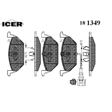 181349 ICER Комплект тормозных колодок, дисковый тормоз