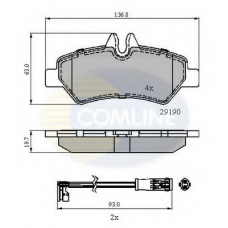 CBP21556 COMLINE Комплект тормозных колодок, дисковый тормоз