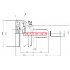 7526 KAMOKA Шарнирный комплект, приводной вал