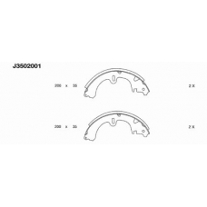 J3502001 NIPPARTS Комплект тормозных колодок