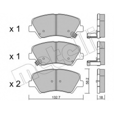 22-0943-0 METELLI Комплект тормозных колодок, дисковый тормоз