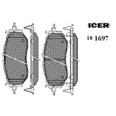 181697 ICER Комплект тормозных колодок, дисковый тормоз