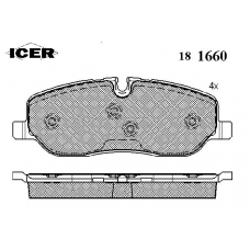 181660 ICER Комплект тормозных колодок, дисковый тормоз
