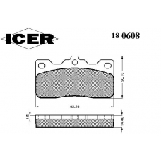 180608 ICER Комплект тормозных колодок, дисковый тормоз