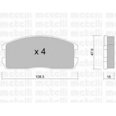 22-0238-0 METELLI Комплект тормозных колодок, дисковый тормоз