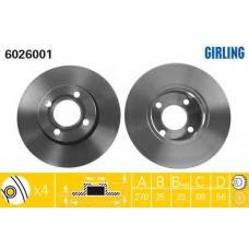 6018054 GIRLING Тормозной диск