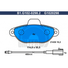 B1.G102-0298.2 GALFER Комплект тормозных колодок, дисковый тормоз