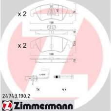 24743.190.2 ZIMMERMANN Комплект тормозных колодок, дисковый тормоз
